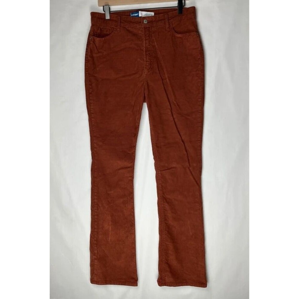 Old Navy Corduroy Rusty Brown Pants Women’s Sz 10 Kicker Bootcut Extra High Rise